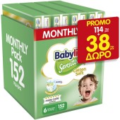 Babylino Sensitive Cotton Soft Monthly Pack Extra Large Μέγεθος 6 (13-18kg) 152 Πάνες