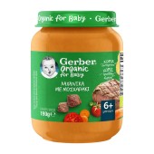 Gerber Organic Baby Food Vegetables With Veal 6m+ Βιολογική Παιδική Τροφή με Λαχανικά & Μοσχαράκι Μετά τον 6ο Μήνα 190gr