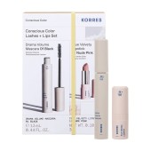 Korres Promo Conscious Color Laches & Lip Set Drama Volume Mascara 01 Black Μαύρη Μάσκαρα για Έντονο Μήκος & Όγκο 13ml & True Velvety Κραγιόν 13 Nude Pink 3gr