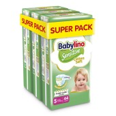 Babylino Sensitive Cotton Soft Super Pack Junior Μέγεθος 5 (10-16kg) 132 Πάνες