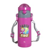 Ecolife Kids Thermos Masha - Earth First Magenta Ανοξείδωτο Παγούρι Θερμός με Καλαμάκι 400ml - 33-BO-2120
