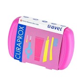 Curaprox Travel Set Pink, Be You Gentle Everyday Whitening Toothpaste Τζιν Τονικ & Λωτός 10ml, Οδοντόβουρτσα CS 5460 & Μεσοδόντια Βουρτσάκια