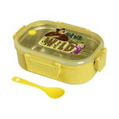 Ecolife Ανοξείδωτο Φαγητοδοχείο Με Χώρισμα Masha - Save The Wild Yellow 900ml - 33-BO-9000