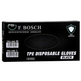 F. Bosch Γάντια Νιτριλίου Μιας Χρήσης TPE Large Μαύρα 100τμχ