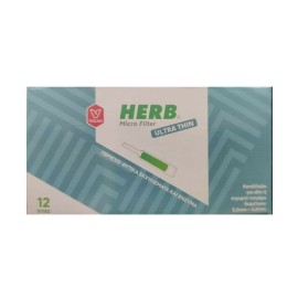Herb Micro Filter Ultra Thin Φίλτρο Για Slim ή Στριφτό Τσιγάρο 12 Τμχ
