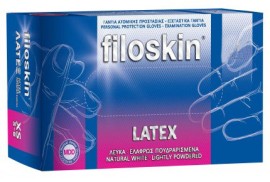 Filoskin Γάντια Latex Λευκό Small Με Πούδρα 100τμχ