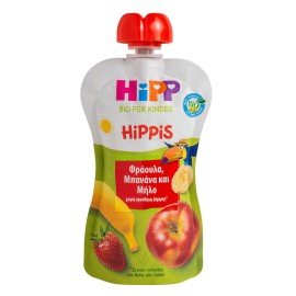 Hipp Φρουτοπολτός Hippis με Φράουλα, Μπανάνα & Μήλο 100gr