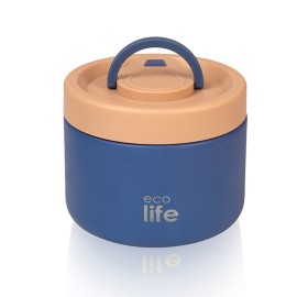 Ecolife Στρογγυλό Θερμός Φαγητού Μπλε 650ml