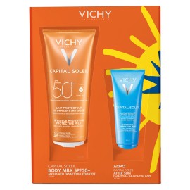 Vichy Promo Capital Soleil Invisible Hydrating Protective Milk Spf50+, 300ml & Δώρο Soothing After-Sun Milk 100ml