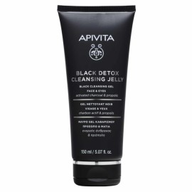 Apivita Μαύρο Gel Καθαρισμού Προσώπου & Ματιών Με Ενεργό Άνθρακα & Πρόπολη 150 ml