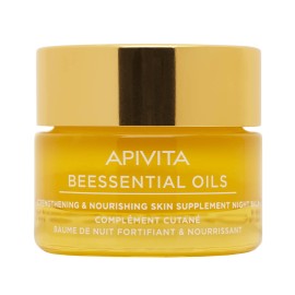 Apivita Beessential Oils Balm Προσώπου Νύχτας Συμπλήρωμα Ενδυνάμωσης & Θρέψης Της Επιδερμίδας 15 ml