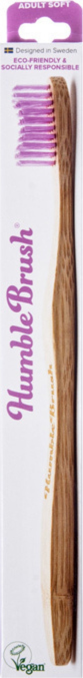 The Humble Co. Toothbrush Bamboo Purple Μωβ Οδοντόβουρτσα Απο Μπαμπού Adult Soft 1 τμχ