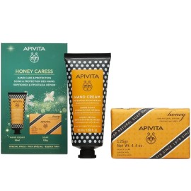 Apivita Promo Honey Caress Κρέμα Χεριών Εντατικής Ενυδάτωσης με Υαλουρονικό Οξύ & Μέλι 50ml & Σαπούνι με Μέλι 125g