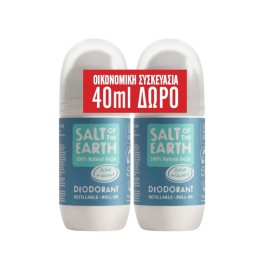 Salt Of The Earth Vegan Promo Ocean & Coconut Αποσμητικό Επαναγεμιζόμενο Roll-On 2x75ml (40ml Δώρο στο 2ο Προϊόν)