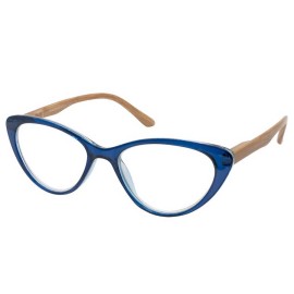 Eyelead Γυαλιά Διαβάσματος Ε205 1.50 Μπλε Πεταλούδα Με Ξύλινο Βραχίονα Κοκάλινο