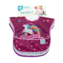 Bumkins Waterproof Superbib Αδιάβροχη Σαλιάρα Girl Unicorn 6-24 Μηνών 3 τεμ. - 3313004