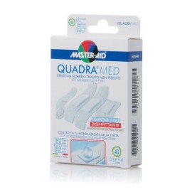 Master Aid Quadra Med Αυτοκόλλητα Strips Λευκά 5 assorted sizes 78x20 / 78x26 / ?25 / 38x38 / 45x12,7 mm 40 τε