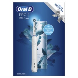 Oral-B Pro 1 750 Ηλεκτρική Οδοντόβουρτσα Design Edition White & Travel Case