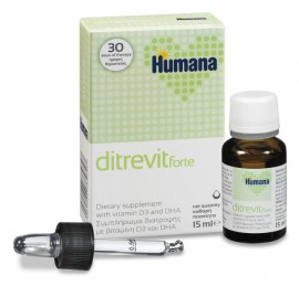 Humana Ditrevit Forte - Συμπλήρωμα Διατροφής Με Βιταμίνη D3 Και DHA 15 ml