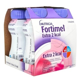 Nutricia Fortimel Extra 2 Kcal Φράουλα 4x200ml