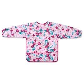 BabyOno Αδιάβροχη Σαλιάρα Floral με Μακρύ Μανίκι 2Υ-4Υ