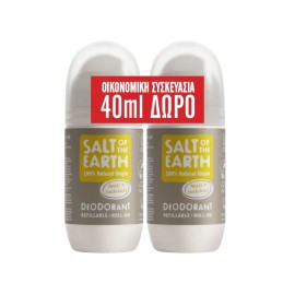 Salt Of The Earth Vegan Promo Amber & Sandalwood Αποσμητικό Επαναγεμιζόμενο Roll-On 2x75ml (40ml Δώρο στο 2ο Προϊόν)