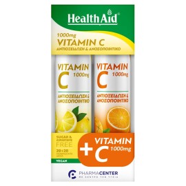 Health Aid Promo Vitamin C 1000mg Orange 20 Effer.tabs & Lemon 20 Effer.tabs