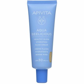 Apivita Aqua Beelicious Healthy Glow Hydrating Face Fluid Cream Spf30 Tinted 30ml