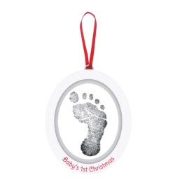 Pearhead Λευκό Στολίδι Με Αποτύπωμα του Μωρού Σας Και την Φωτογραφία του Στο Πίσω Μέρος 1τεμ