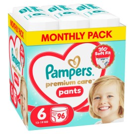 Pampers Monthly Pack Premium Care Pants Μέγεθος 6 (13-19kg) 96 Πάνες-Βρακάκι