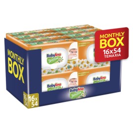 Babylino Monthly Box Sensitive with Chamomile Wipes (16x54 τεμ) 864 τεμ