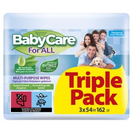 BabyCare for All Triple Pack Υγρά Μαντηλάκια Διαφόρων Χρήσεων Triple Pack (3x54τεμ) 162τεμ