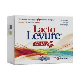 Unipharma Lacto-Levure Cran Συμπλήρωμα Διατροφής με Εκχύλισμα από Cranberries 20 Φακελίσκοι