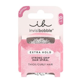 Invisibobble Extra Hold Crystal Clear Λαστιχάκια για Πυκνά Μαλλιά Για Πυκνά Μαλλιά 3τεμ