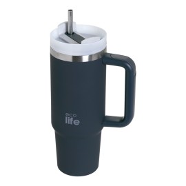 Ecolife Ανοξείδωτο Ποτήρι Θερμός με Καλαμάκι Stormy Sea 900ml - 33-BO-5014
