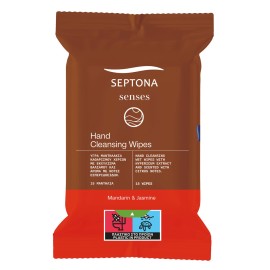 Septona Senses Hand Cleansing Wipes Mandarin & Jasmine 15 Τεμάχια