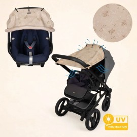 Dooky Universal Cover Ηλιοπροστασία καροτσιού UPF50+ Romantic Leaves Beige 1τεμ
