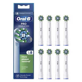 Oral-B Pro Cross Action Medium Electric Toothbrush Replacement Head White 8 τεμ