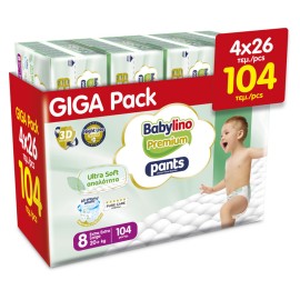 Babylino Premium Ultra Soft Pants Νο8 Extra Extra Large (20+Kg) 104 τεμ