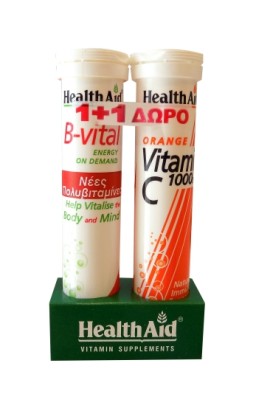 Health Aid Β-Vital 20 eff. tabs + Δώρο Vitamin C 1000 mg Πoρτoκάλι 20 eff. tabs