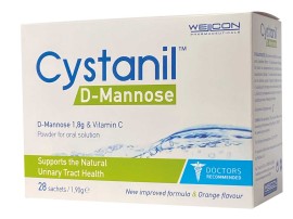 Cystanil D-Mannose Συμπλήρωμα Διατροφής Σε Σκόνη Για Το Ουροποιητικό Σύστημα 28 x 1.90 gr