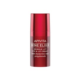Apivita Wine Elixir Αντιρυτιδική Κρέμα Lifting Για Τα Μάτια & Τα Χείλη Με Πολυφαινόλες Από Αμπέλια Σαντορίνης