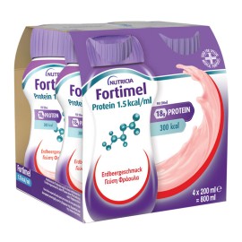 Nutricia Fortimel Protein 1,5 Kcal Φράουλα 4x200 ml