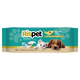 Rispet XL Wet Wipes for Pets with Avocado & Silk 54τεμ