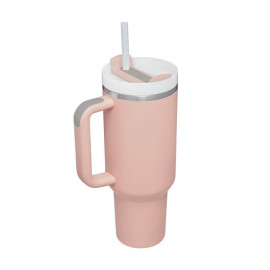 Ecolife Ανοξείδωτο Ποτήρι Θερμός με Καλαμάκι Flamingo Pink 900ml - 33-BO-5010