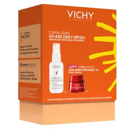 Vichy Promo Capital Soleil UV-Age Daily Spf50+, 40ml & Δώρο Liftactiv Collagen Specialist 16 Day Cream 15ml