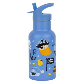 A Little Lovely Company Drink Bottle Θερμός-Μπουκάλι με Καλαμάκι & Διπλό Τοίχωμα από Ανοξείδωτο Ατσάλι Pirates 350ml