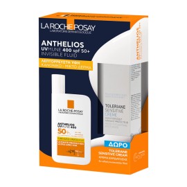 La Roche Posay Promo Anthelios UVMune 400 Spf50+ Invisible Fluid 50ml & Δώρο Toleriane Sensitive Moisturiser Cream 15ml