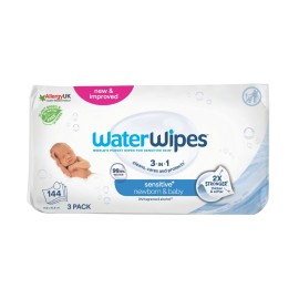 WaterWipes 100% Άοσμα Μωρομάντηλα 99,9% Νερό Ηλικίες 0+, (3x48τεμ), 144 Μαντηλάκια
