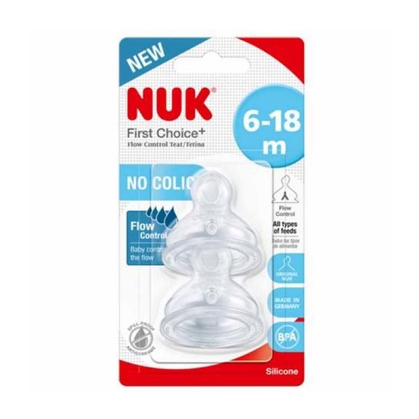 Nuk Nature Sense First Choice+ Flow Control Θηλή Σιλικόνης 6-18m 1Tμχ product photo